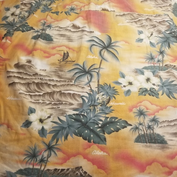 Kys Mens Hawaiian Shirt Made in USA W 27" L30 1/2" - Picture 3 of 8